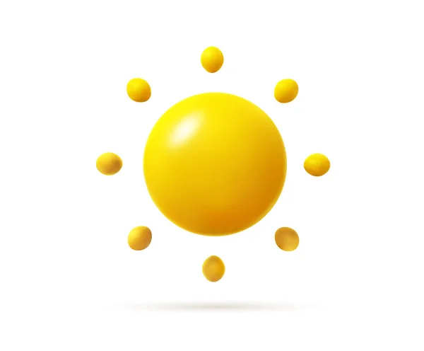 Vektorové lesklé slunce ikona v minimálním kresleném stylu. — Stockový vektor