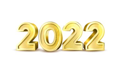 Yeni yıl için 2022 altın balon numarası
