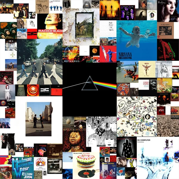 Top 100 music albums — Stock Photo, Image