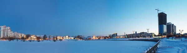 Zimowa panorama centrum miasta Mińsk — Zdjęcie stockowe