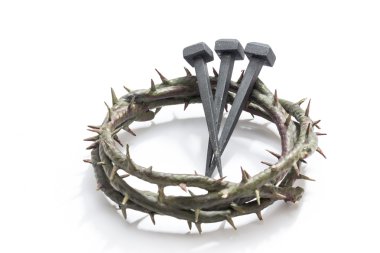 Jesus Christ crown of thorns and nails. clipart
