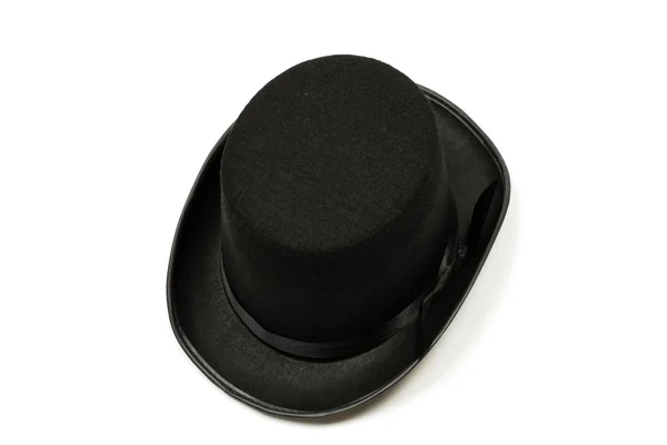 Black tall hat on white background — Stock Photo, Image