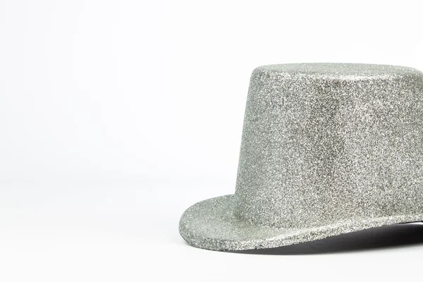 Silver lång hatt på vit bakgrund — Stockfoto