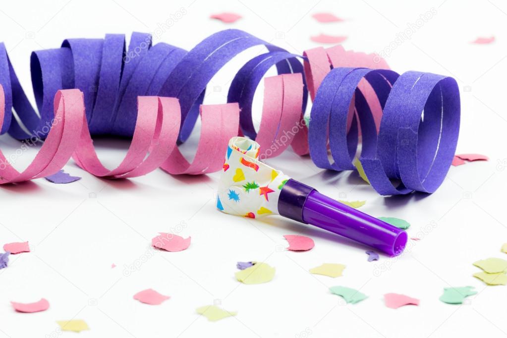 Confetti, streamers and party blower — Stock Photo © ajcabeza.yahoo.es