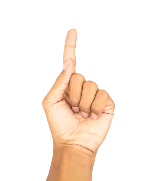 Nummer één vinger hand symbool — Stockfoto