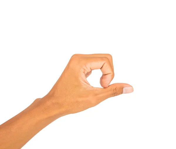 Ręka symbol w biały na białym tle — Zdjęcie stockowe