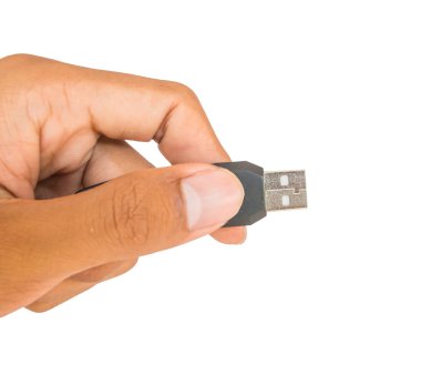 elini kullanma usb beyaz izole