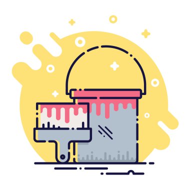 Line Flat Paint & Brush