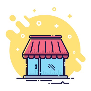 Mağaza düz simgesi