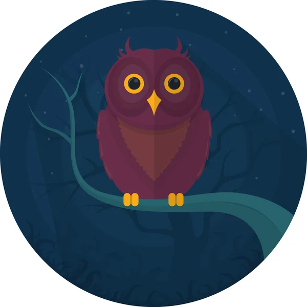 Halloween Flat Owl — Stock Vector