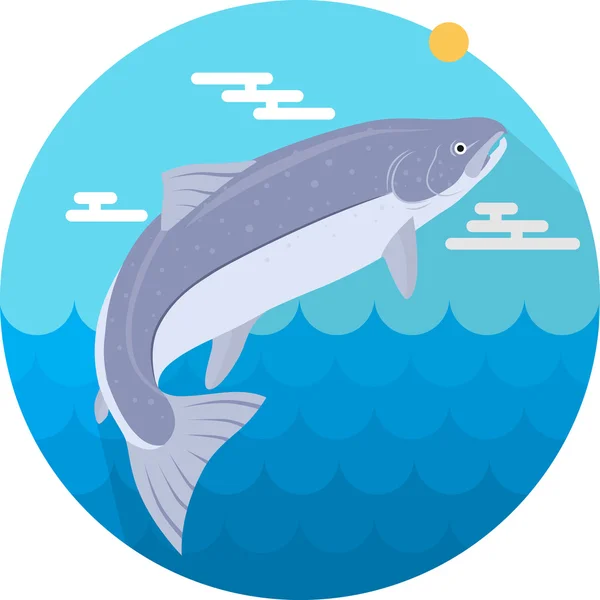 Art platte zalm — Stockvector