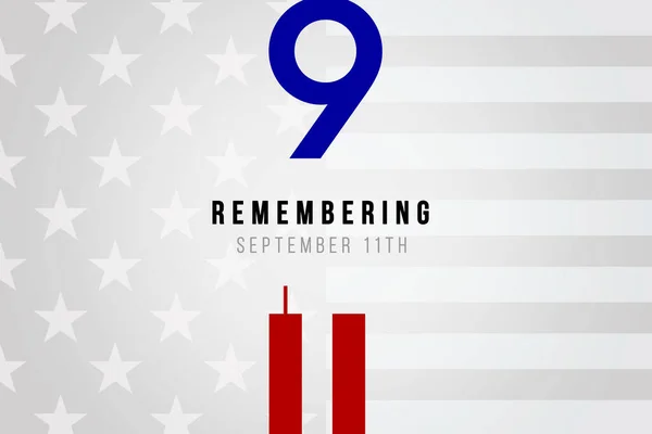 Daima 9-11 'i hatırla. Dokuz numara ve on bir numarayı temsil eden ikiz kuleler. Vatanseverlik Günü, Anma Günü. 11 Eylül 'deki terörist saldırıları asla unutmayacağız.