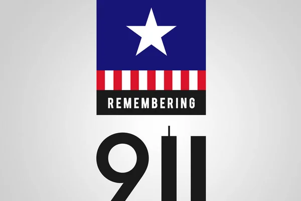 Θυμάστε Πάντα 911 Νούμερο Και Δίδυμοι Πύργοι Που Αντιπροσωπεύουν Τον — Φωτογραφία Αρχείου