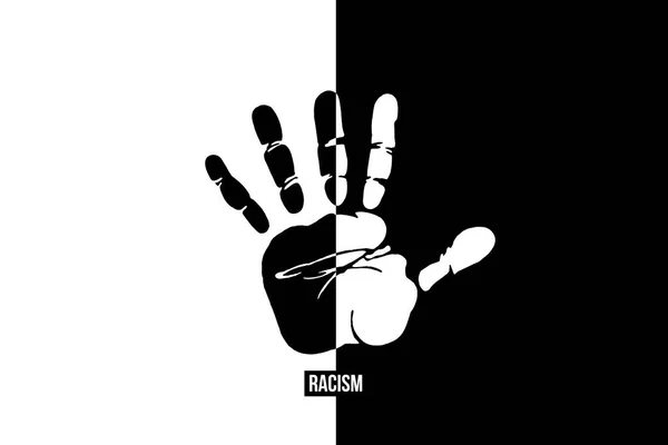 Ρατσισμός Πες Όχι Στον Ρατσισμό Χέρι Μαύρο Και Άσπρο Που — Φωτογραφία Αρχείου