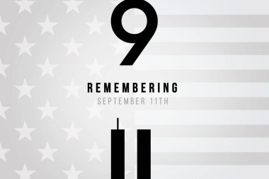 Vatanseverlik Günü, 9-11 'i hatırlıyorum. 11 sayısını temsil eden İkiz Kuleler 'in tasviri. 11 Eylül 2001 'deki terörist saldırıları her zaman hatırlayacağız.