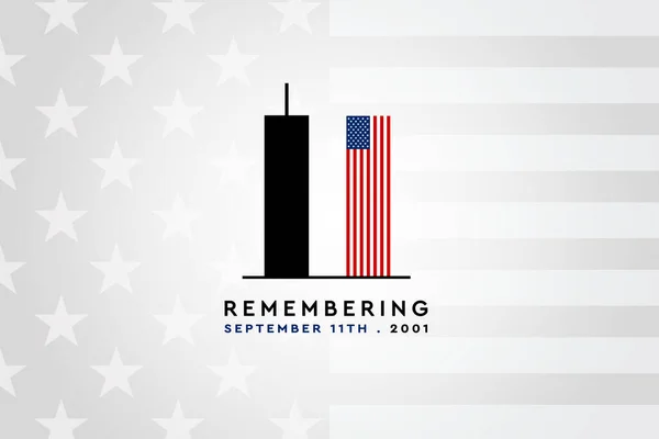 Vatanseverlik Günü, 9-11 'i hatırlıyorum. 11 sayısını temsil eden İkiz Kuleler 'in tasviri. 11 Eylül 2001 'deki terörist saldırıları her zaman hatırlayacağız.