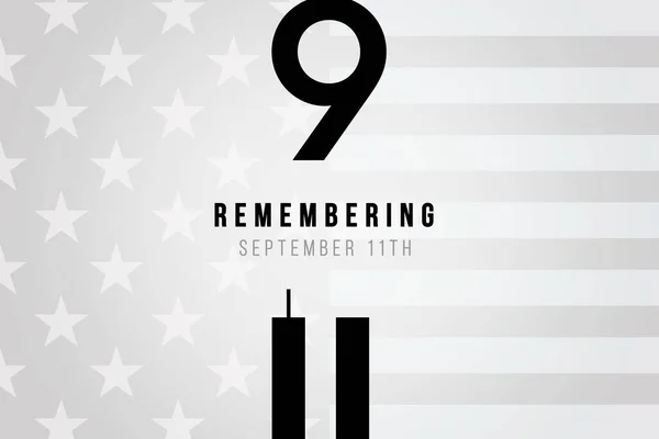 Patriot Day Remembering Illustration Twin Towers Representing Number Eleven Always — Stock Photo, Image