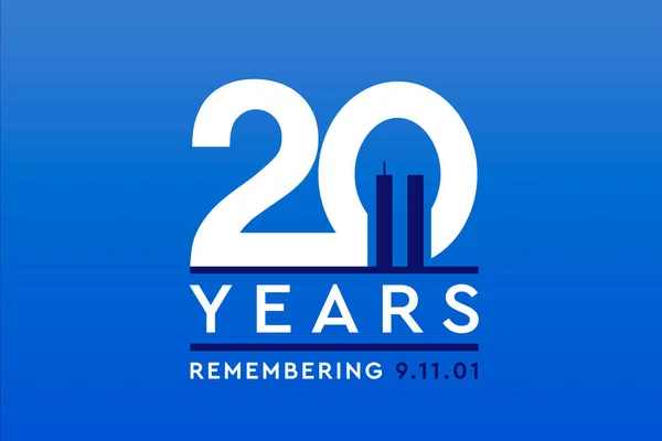 爱国者日 记得911 9月11日 说明2001年9月11日恐怖袭击20年的说明 — 图库照片