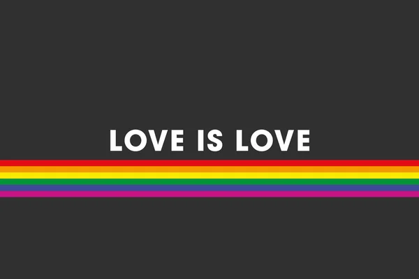 Love is love. LGBTQI Gay Pride community . Multicolored Rainbow flag in hearth shape. Symbol of gay pride.