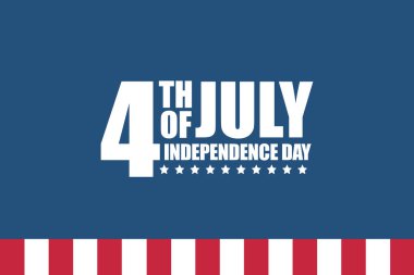 4 Temmuz, Amerika 'nın Bağımsızlık Günü kutlu olsun. Amerikan bayrağından mavi ve kırmızı renkler ve çizgiler. Kart, poster, afiş, yüksek çözünürlüklü arkaplan illüName