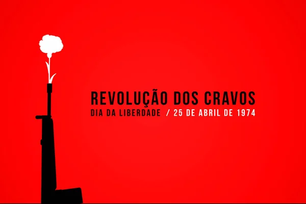 Квітня Португальський День Свободи Ілюстрації Гвоздикою Революція Гвоздик Банер Або — стокове фото