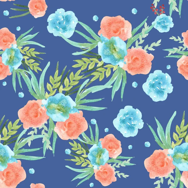 Background of spring flowers. seamless pattern. watercolor — Stock Photo, Image