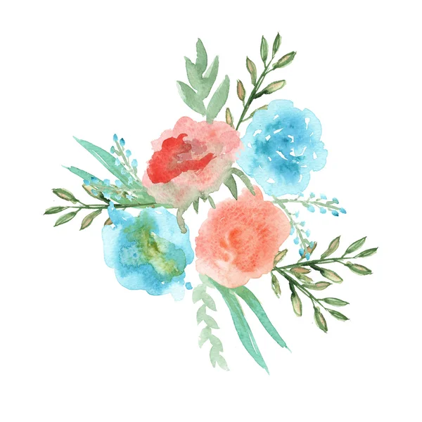 Garland van bloemen. geïsoleerd. Aquarel — Stockfoto