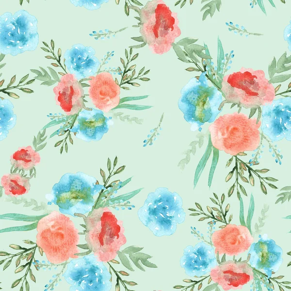 Background of spring flowers. seamless pattern. watercolor — Stock Photo, Image