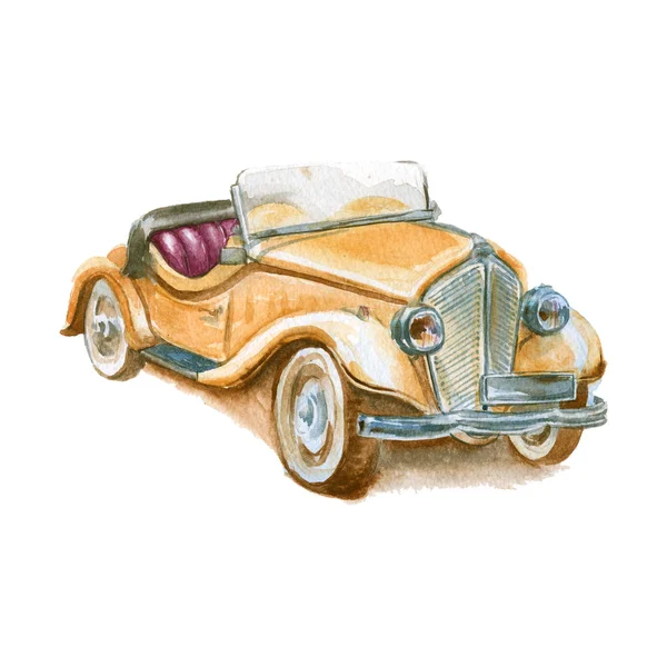 Retro autó. elszigetelt. akvarell — Stock Fotó
