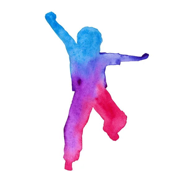 Silhouette enfant en couleur. élément pour le design. isolé. pamplemousse — Photo