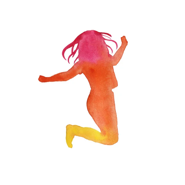 Renkli çocuk siluet. Tasarım için öğe. izole. waterco — Stok fotoğraf