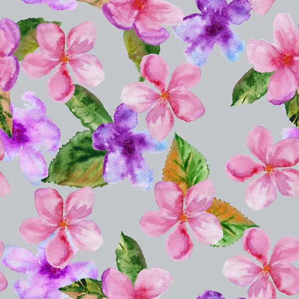 Fondo flor de cerezo. patrón sin costuras. acuarela illustra — Foto de Stock