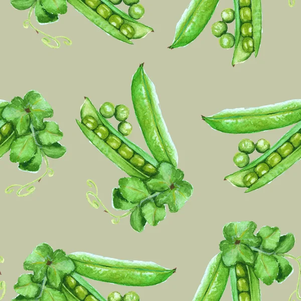 Background pea pod. seamless pattern. watercolor illustration. — Stock Photo, Image