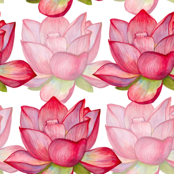 background lotus flowers. seamless pattern. watercolor illustrat