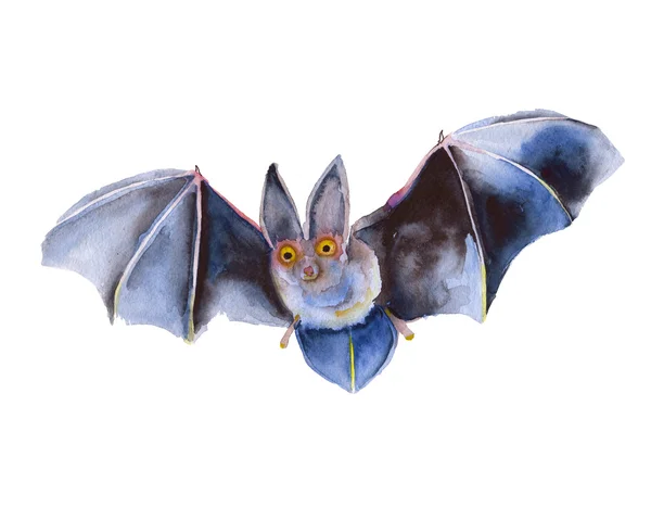 Flygande musen för Halloween. Isolerade. Akvarell illustration. — Stockfoto
