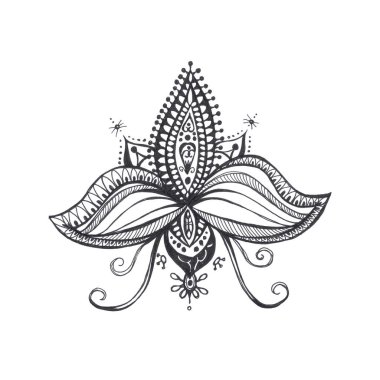 Kızılderili deseni. Beyaz bir arkaplanda izole edilmiş.