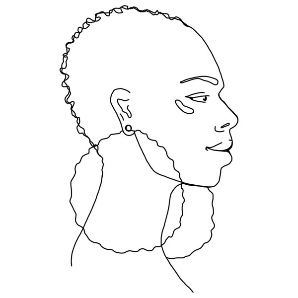 Skica dívčí hlavy. Izolováno na bílém pozadí. — Stock fotografie