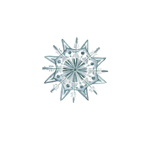 Winter seamless pattern with watercolir snowflakes Christmas snowflakes pattern — Stockfoto