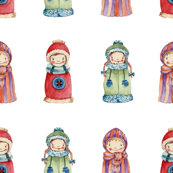Background Christmas doll watercolor — Stock Fotó