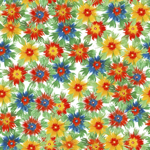 Il campo di sfondo fiori acquerello — Foto Stock