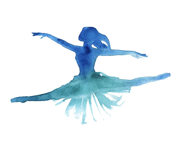 Μπαλαρίνα. χορεύτρια. απομονωμένη. Color.watercolor — Φωτογραφία Αρχείου