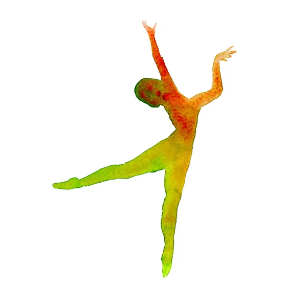 Μπαλαρίνα. χορεύτρια. απομονωμένη. Color.watercolor — Φωτογραφία Αρχείου