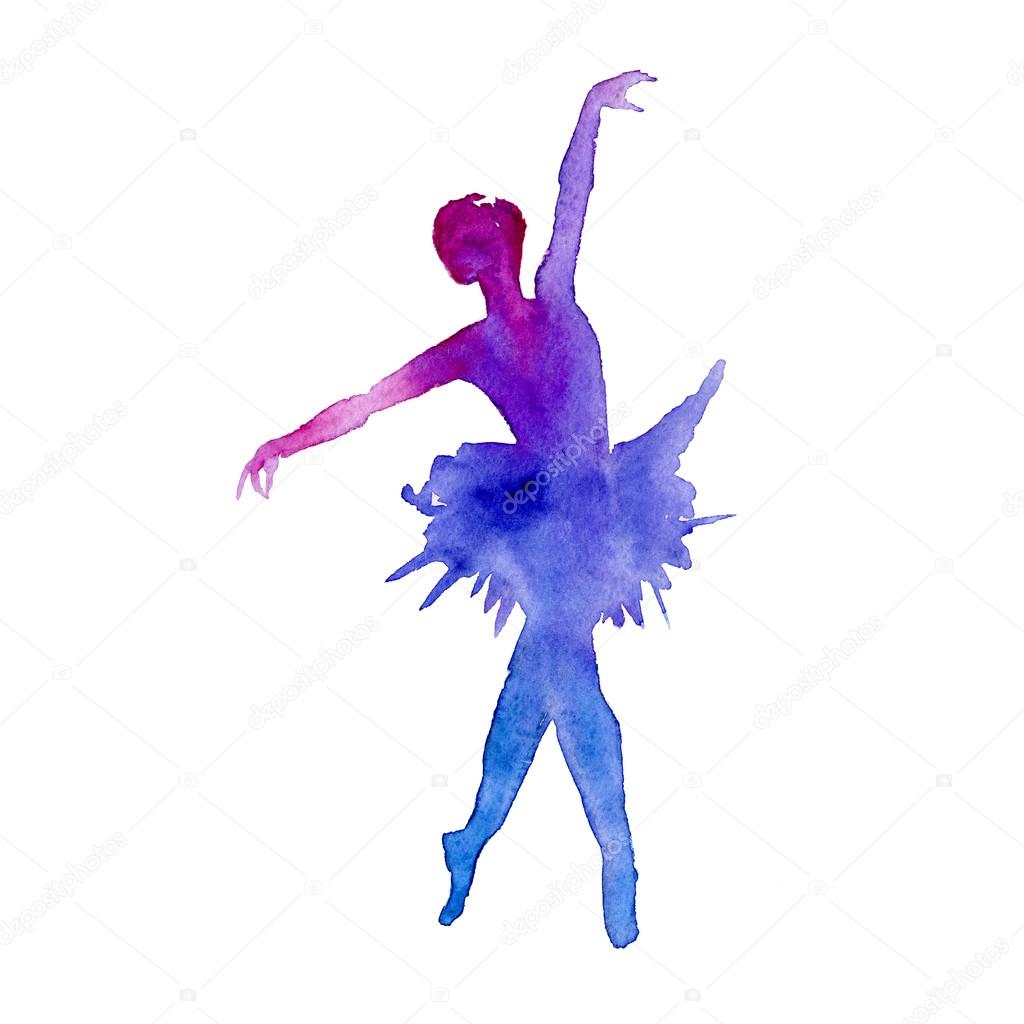 Ballerina. dansare. isolerade. Color.WaterColor — Stockfotografi ... Watercolor People Dancing