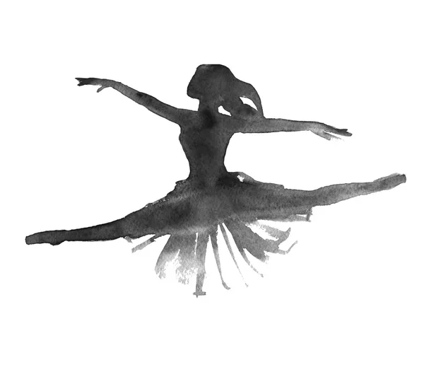 Ballerine. version monochrome isolée. Aquarelle — Photo