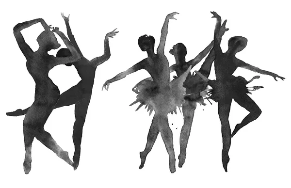 Ballerine. version monochrome isolée. Aquarelle — Photo