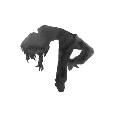 hip-hop dansçısı. izole edilmiş. Suluboya.