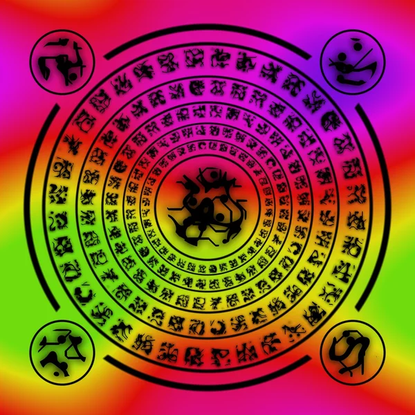 Círculo mágico de runas — Foto de Stock