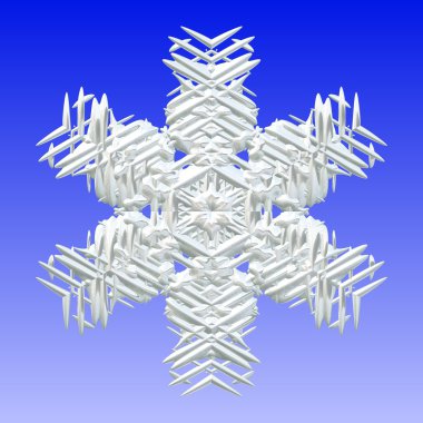 Mavi arkaplanda beyaz kar tanesi