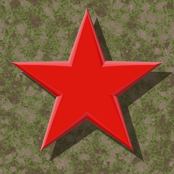 Femuddiga röda stjärnan — Stockfoto
