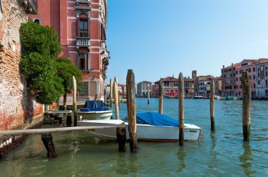 Italy Venice canal with boats